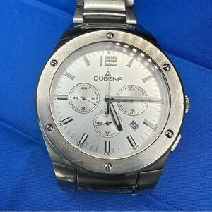 Retro DUGENA OS20 Chronograph Quartz Men’s Watch – Stainless Steel – Vintage